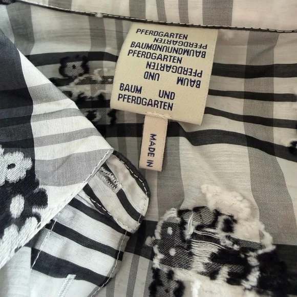 NWOT Baum und Pferdgarten Elegant Black and White Patterned Mini Dress